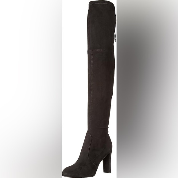 Sam Edelman Kent Suede Over the Knee Heeled Boots Black 8.5 - Picture 4 of 5